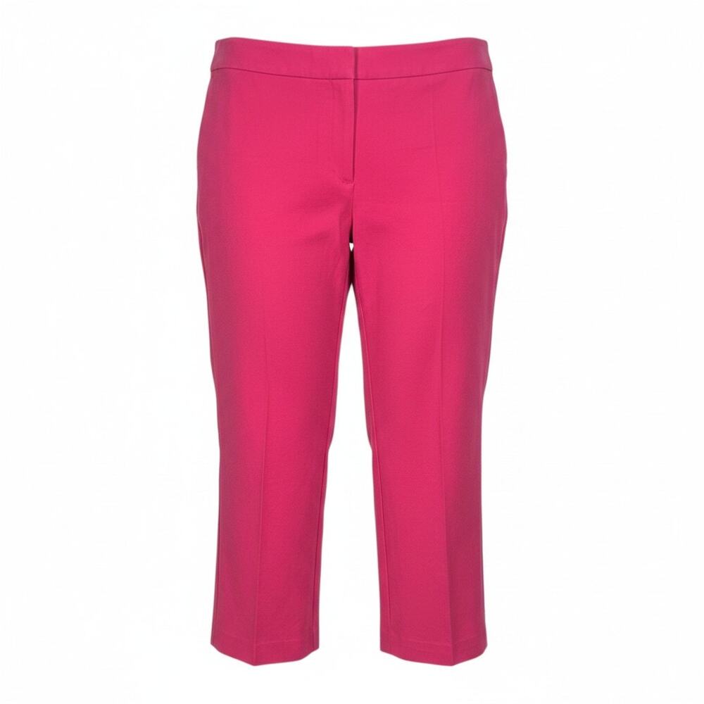 Ann Taylor Factory Signature Women's Size 14 Cotton Blend Cropped Deep Pink